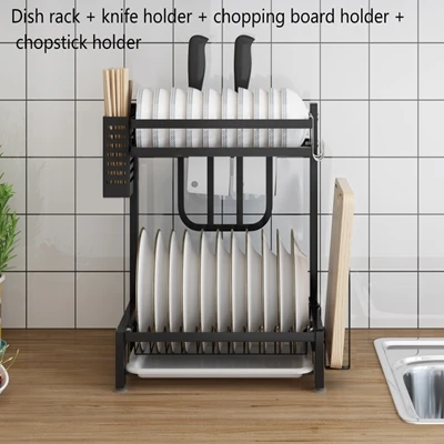 Dish Drying Rack Over Sink Kitchen Supplies Storage Shelf Countertop Space Saver Display Stand Tableware Drainer Organizer Utensils