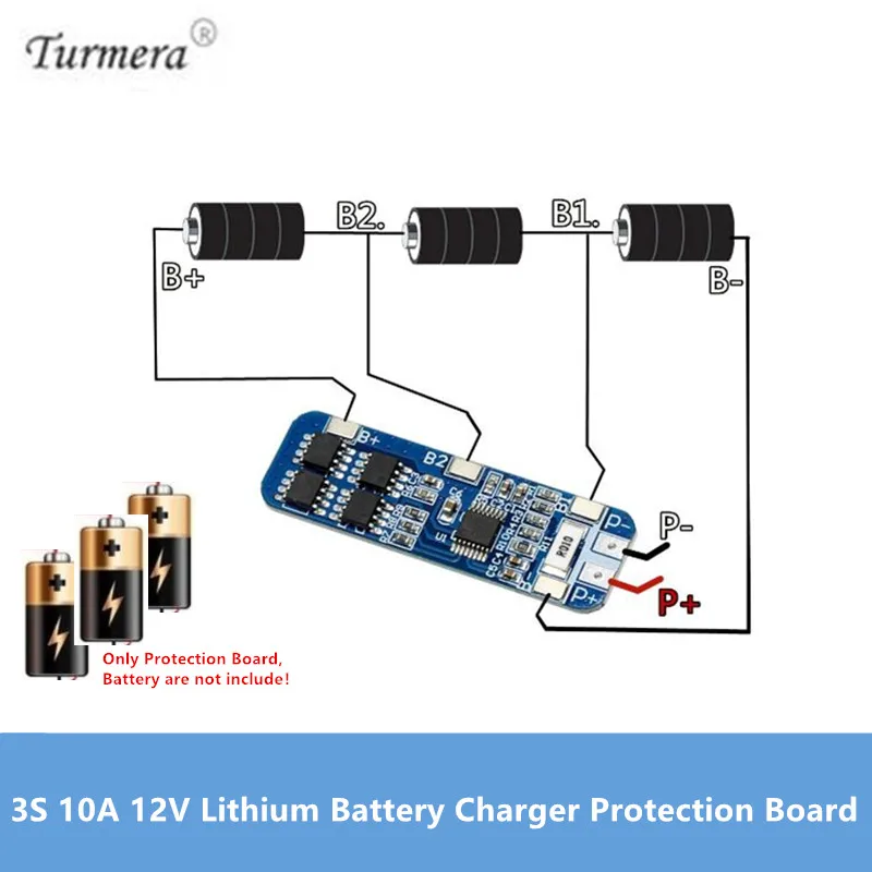 3S 10A 12V аккумулятор 18650 Защищенный 18650 модуль для 3 шт. 18650 литий-ионный аккумулятор зарядное устройство BMS 10,8 V 11,1 V 12,6 V