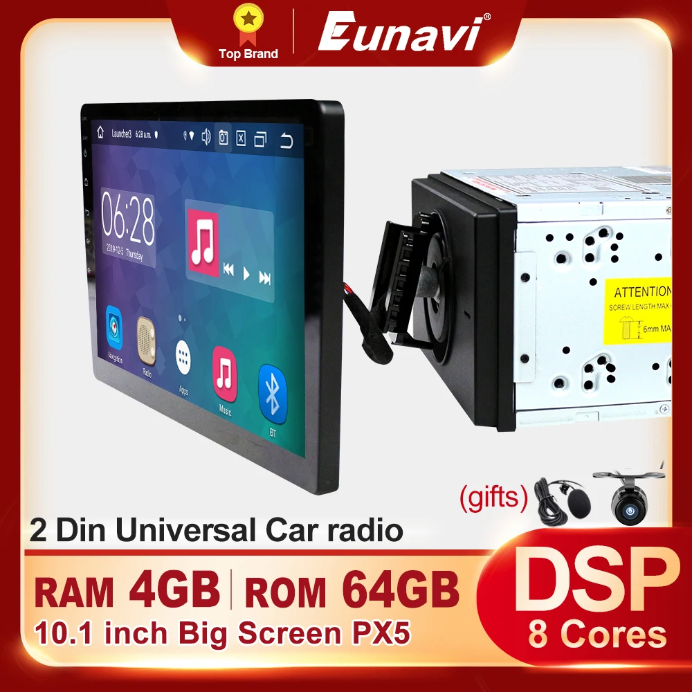 2 Din Car Radio Android System 10 inch GPS Navigation Multimedia Video Player Universal Head Unit 4GB 64GB 8 Core 2Din DVD NO