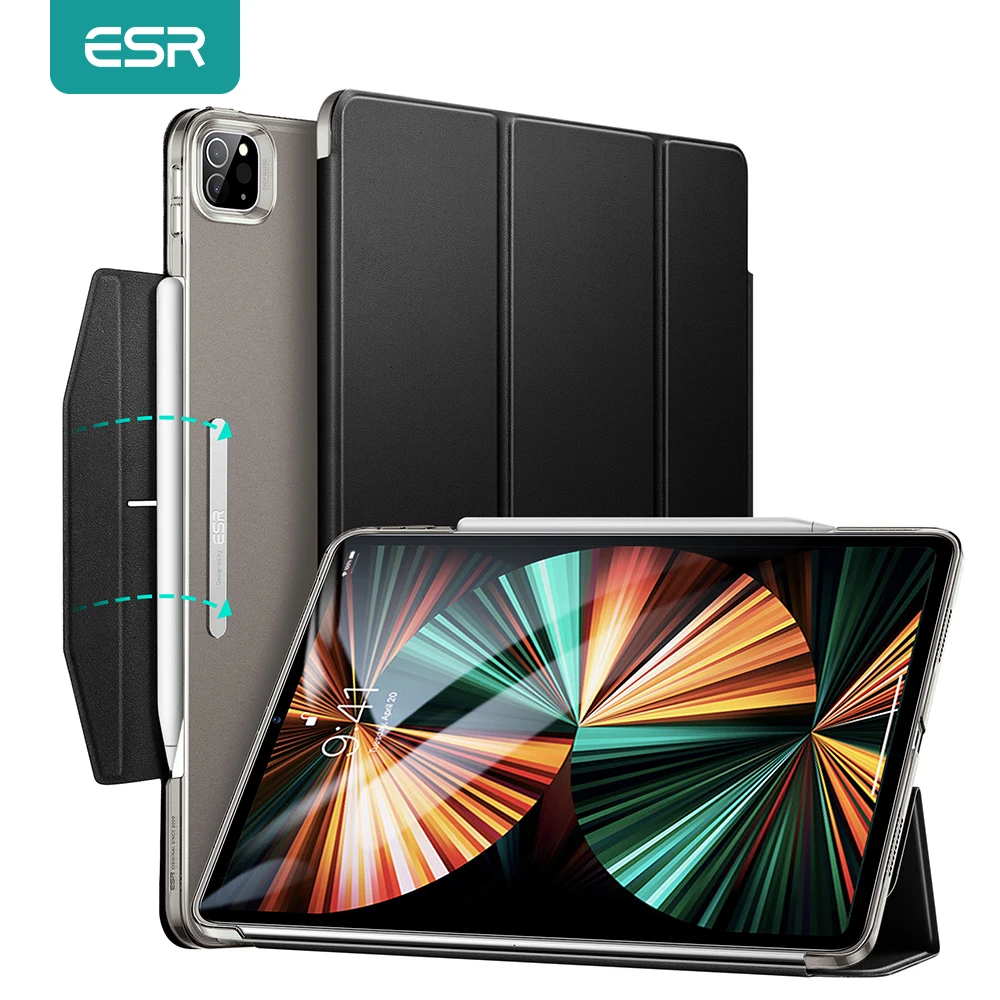 Custodia Esr Per Ipad Pro 11 2021 Custodia Smart A Tre Ante Per Ipad Pro 12.9 2021 Custodia Con Chiusura Auto Sleep/Wake Cover Per Ipad Pro