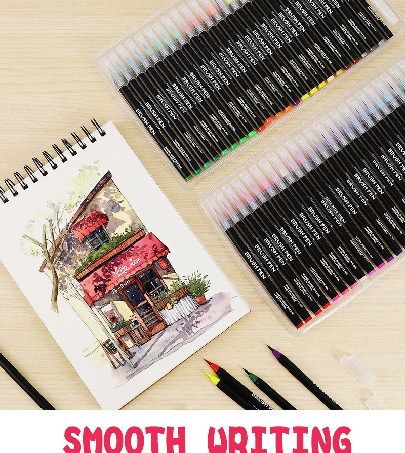 24 цвета премиум-живопись для рисования Акварельная мягкая кисть Ручка Маркеры Набор ручек цветные книги манга комикс 04360