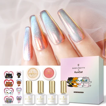 

BORN PRETTY &Joint Product Nail Set 4PC Gel Nail Polish &2PC Nail Decoration&1PC Nail Sticker Set Soak Off Gel Nail Art Varnish