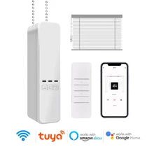 Persianas motorizadas inteligentes do rolo da corrente, trabalho do motor da movimentação do obturador da sombra do controle remoto de voz de tuya wifi com alexa/casa do google