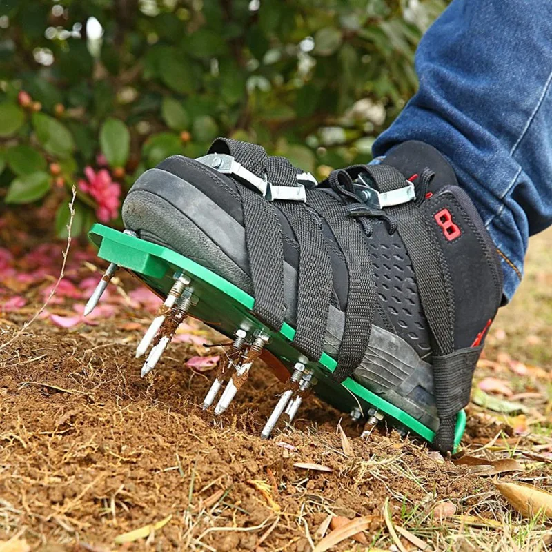 Lawn Aerator Shoes Anti-Slip Solid Durable Scarifier Garden Spiked Shoes