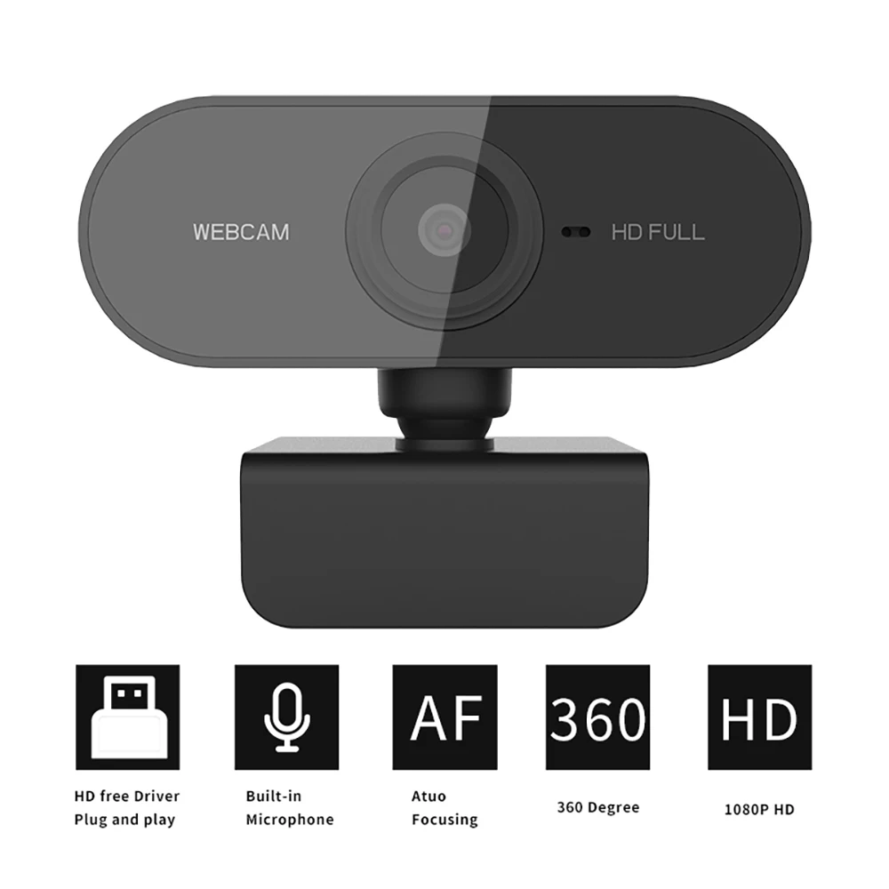

Hd 1080p Webcam With Microphone Camera With USB Plug Can Rotate PC Camera, Desktop Mini Webcam Is Used For Live Video Call Work