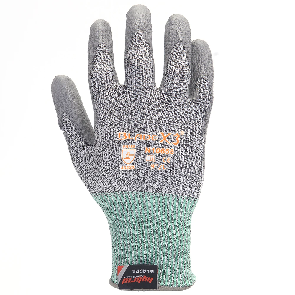 SAFETY-INXS полиуретан ладонь с безопасным покрытием рабочие защитные перчатки Gloves13 Калибр анти-Резные Перчатки безопасность работы