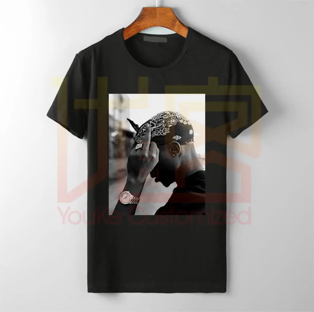 Новинка 2019 Мужская футболка с боковой стороной 2Pac Mid Finger Tupac Amaru Shakur PAC Makaveli Digital