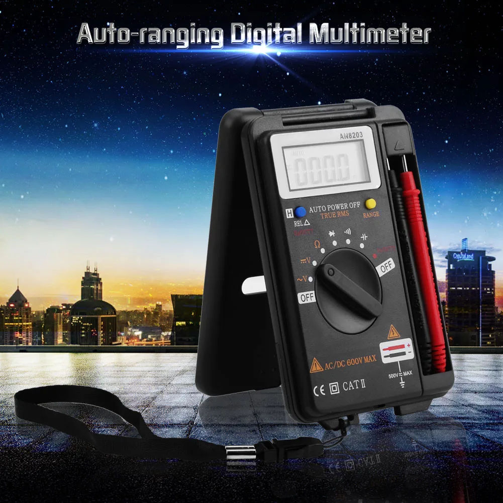 ANENG AN8203 Цифровой мультиметр 4000 отсчетов true rms цифровой мультиметр тестер вольтметр тестер батареи мультиметровый тестер