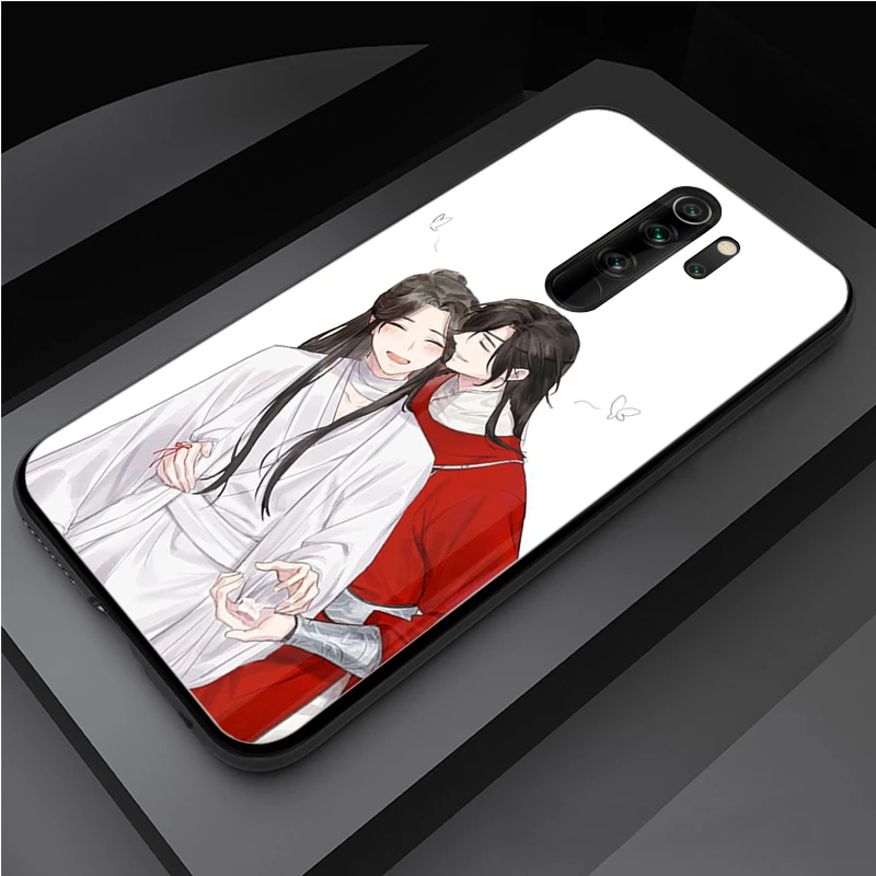 best phone cases for xiaomi Tian Guan Ci Fu black Tempered Glass Phone Case For Redmi Note 5 6 7 8 9 Pro Note8T Note9S Redmi8 9 Cover Shell xiaomi leather case cover Cases For Xiaomi