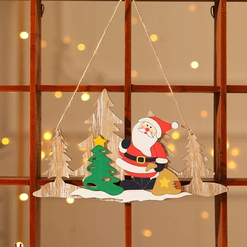 

Wooden 2020 Christmas Decorations Tree Ornaments Santa Claus Snowman Deer Xmas Party Decoration for Home New Year Gift santa