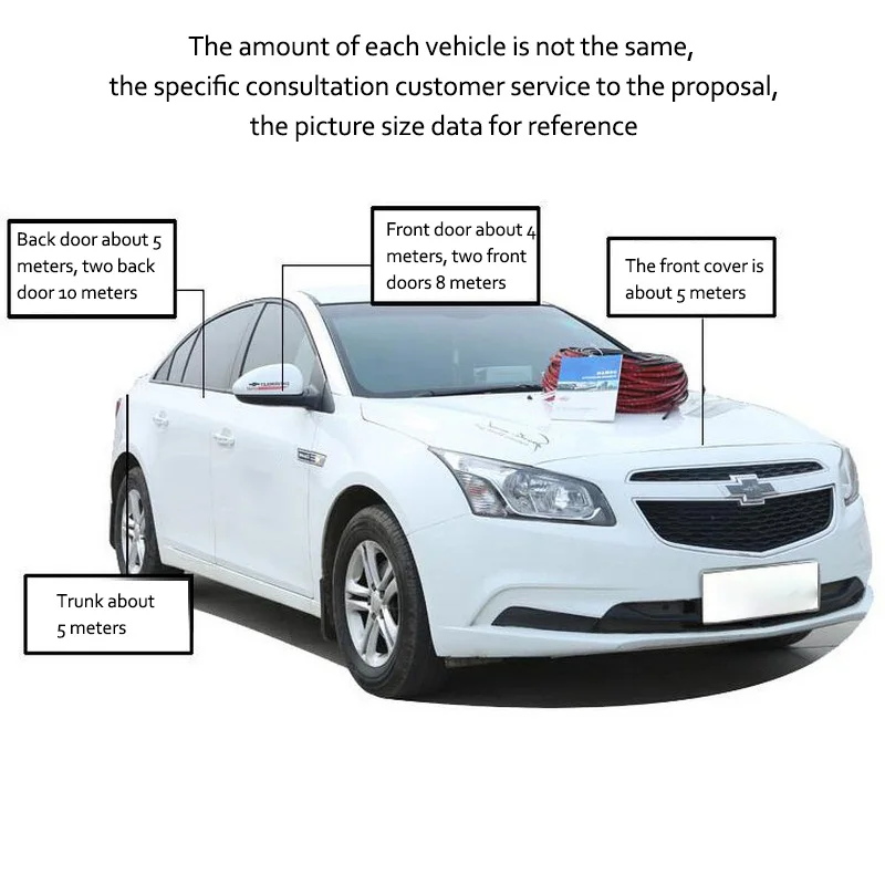 25M Double D Type Rubber Seal Waterproof Noise Insulation Car Door Rubber Seal Anti Dust Sealing Strips Car Styling Door Seal (3)