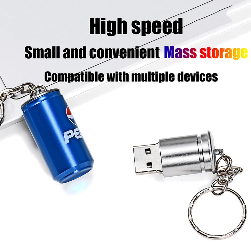 Металл в банке кока колы флеш диск USB 2 0 4GB/8GB/16GB/32GB/64GB 128GB цепочка для ключей подарок