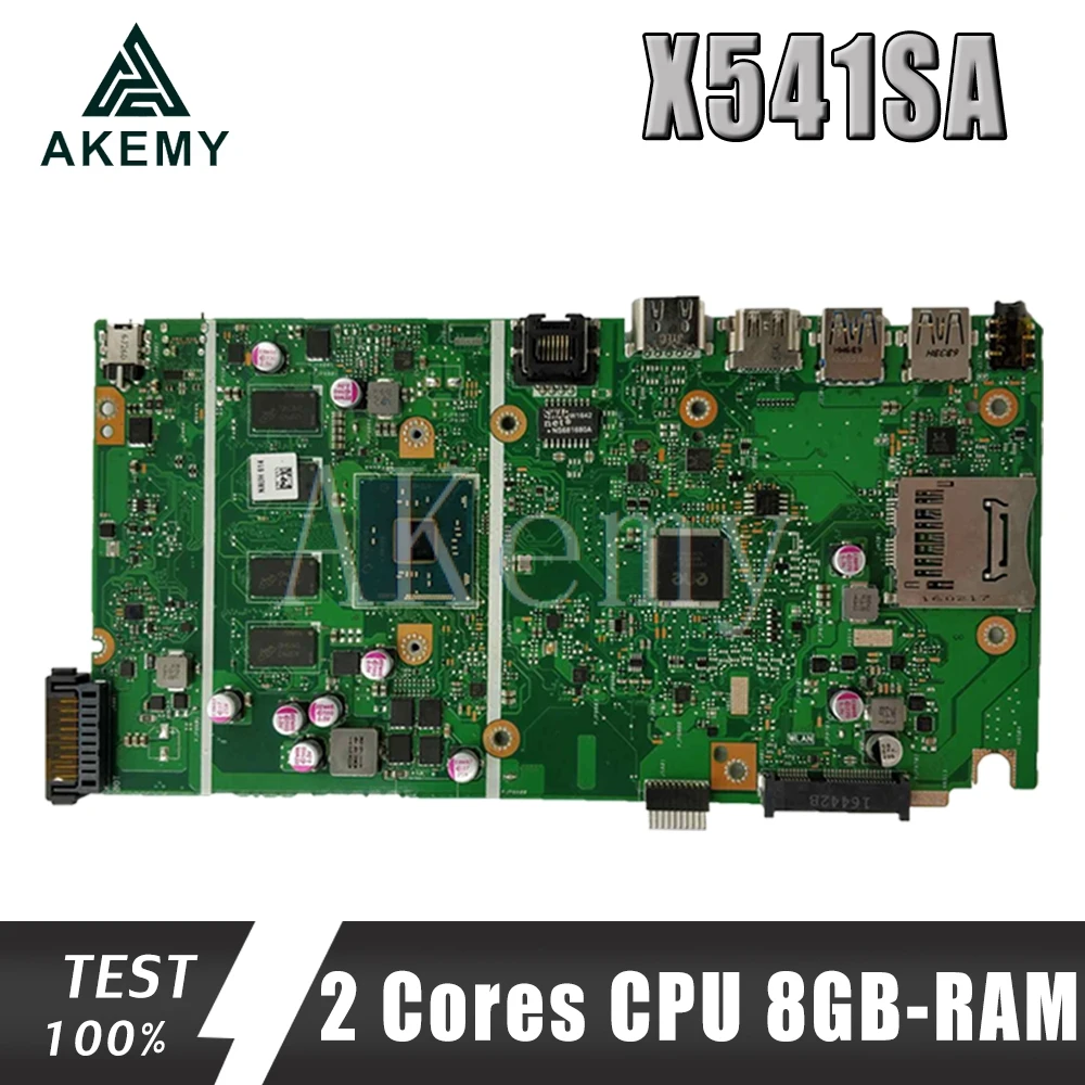 Nieuwe X541SA Moederbord Rev 2.0 Voor Asus X541 X541S X541SA Laptop Moederbord Test Ok 2 Cores Cpu + 8GB-RAM Nieuwe X541SA Moederbord Rev 2.0 Voor Asus X541 X541S X541SA Laptop Moederbord Test Ok 2 Cores Cpu + 8GB-RAM