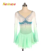Nasinaya платье для фигурного катания Индивидуальные соревнования ледяные юбки для конькобежцев для девочек женщин детей гимнастика представление градиент блестящие