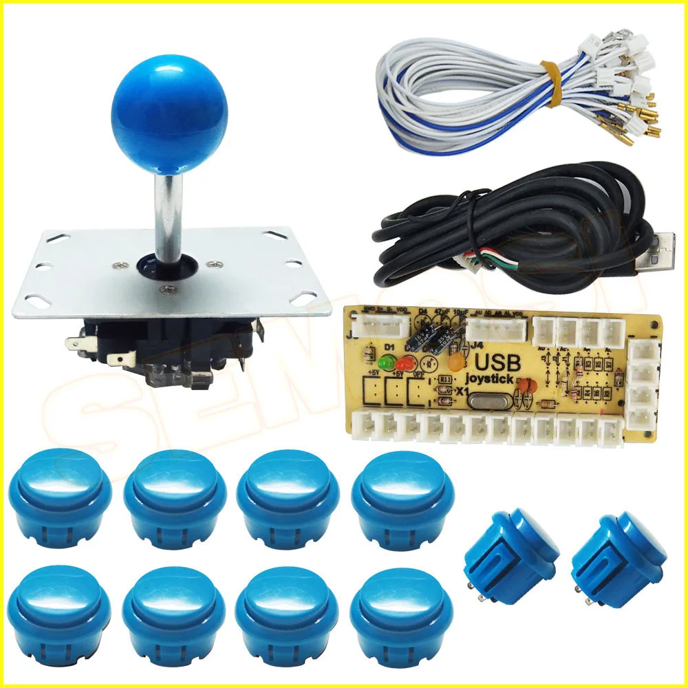 Синий USB энкодер джойстик для ПК DIY часть Набор для Jamma PC файтинги нулевой задержки джойстик аркадная игра и кнопки - Цвет: Синий