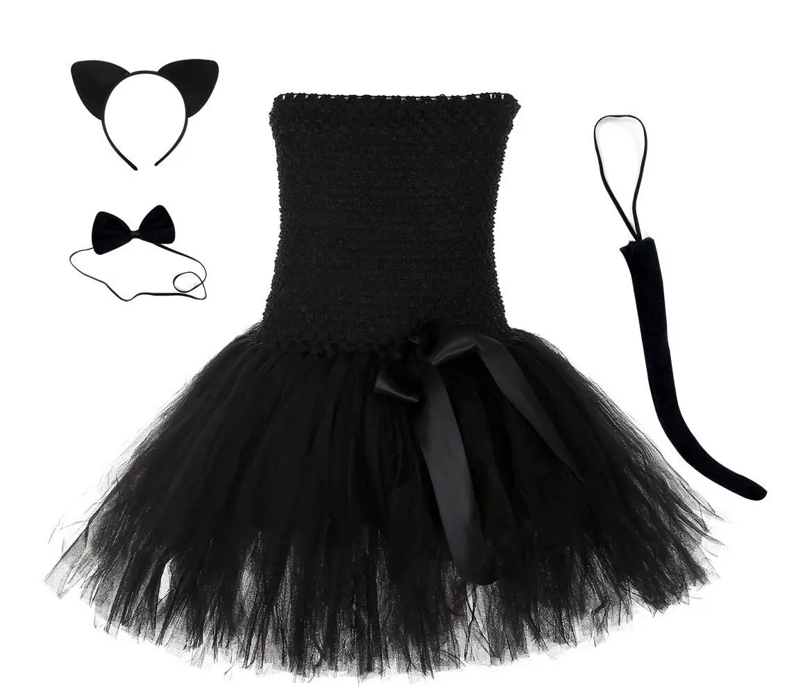 black cat tail fancy dress