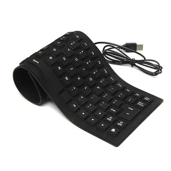 

USB Wired Foldable Keyboard Folding Water-Proof 85 Keys Layout for PC Computer Desktop Laptop Tablet Silicon Rubber Keyboard