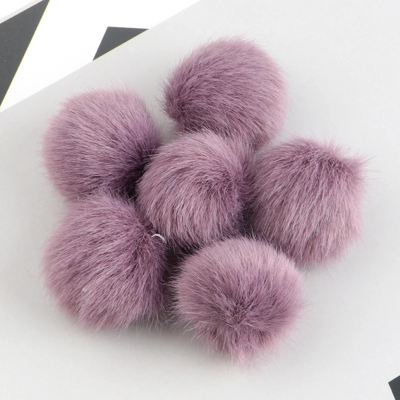 Natural Fluffy Pompom Fur Big Ball Pom Pom Pure Color Pompon Pompoms For Caps Hats Scarf Gloves Clothes Decoration 2.5-3cm 10pcs