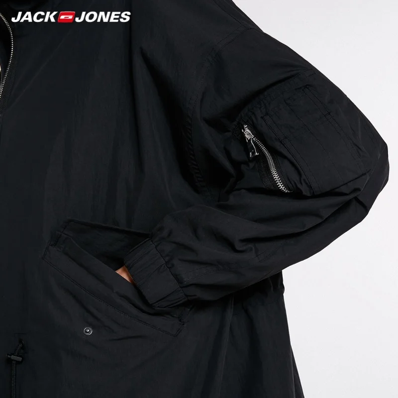 JackJones Мужской плащ с капюшоном Длинная Куртка свободный крой пальто 218321561