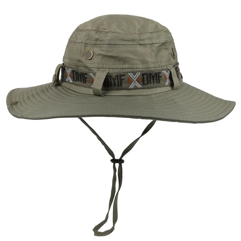 Army Green Водонепроницаемая корзина шляпа летняя мужская женская шляпа Boonie уличная широкая, с защитой от ультрафиолета Brim Панама сафари Охота Туризм Панама для рыбалки - Цвет: Army Green
