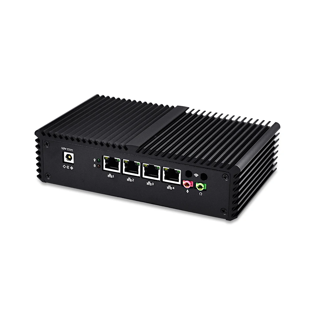 Qotom Мини ПК 4 lan Core i3 i5 i7 Pfsense брандмауэр микро безвентиляторный мини Linux Ubuntu