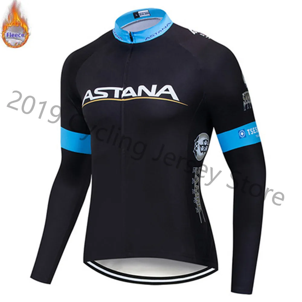 6 Pro team ASTANA Winter Thermal Fleece Long Clothes Set Men New Cycling Jersey Bib Bike Bicycle Ropa Ciclismo Bike Clothing - Цвет: 6