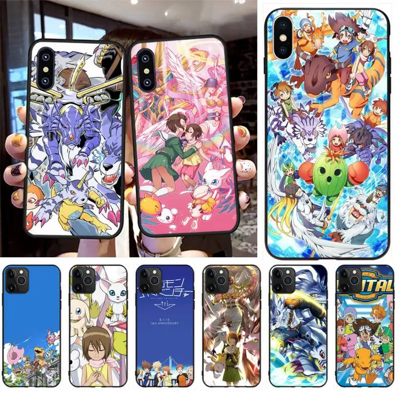 PENGHUWAN Digimon anime Bling Cute Phone Case for iPhone 11 pro XS MAX