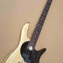 Пламя клен с палисандр черный и белый цвет активная 4 струнная бас гитара 43 дюймов 24 Лады бас гитара