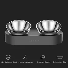 Stainless Steel Pet Dog Cat Double Bowls Adjustable Anti-Slip Food Water Bowl Feeder For Pets Feeding Gamelle Pour Chat