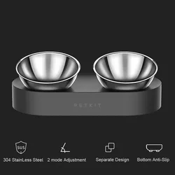 Double bol en acier inoxydable Pour chien et Chat, réglable, antidérapant, bol d'alimentation et d'eau Pour animaux de compagnie 