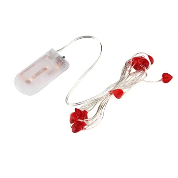 

2017 3M 30LED Beautiful Heart Shape String Light Party Festival Wedding Party Decoration String Light Powered By Button Battery