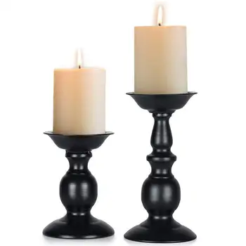

ERMAKOVA Retro iron candlestick cylindrical candle holder desktop candlestick wedding festival and birthday candlelight ornament