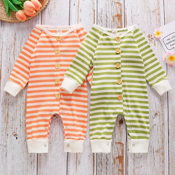 

Autumn Winter Long Sleeve Cotton Newborn Baby Rompers Christmas Present Warm Striped Jumpsuit For Boy Girl Infant Romper D30