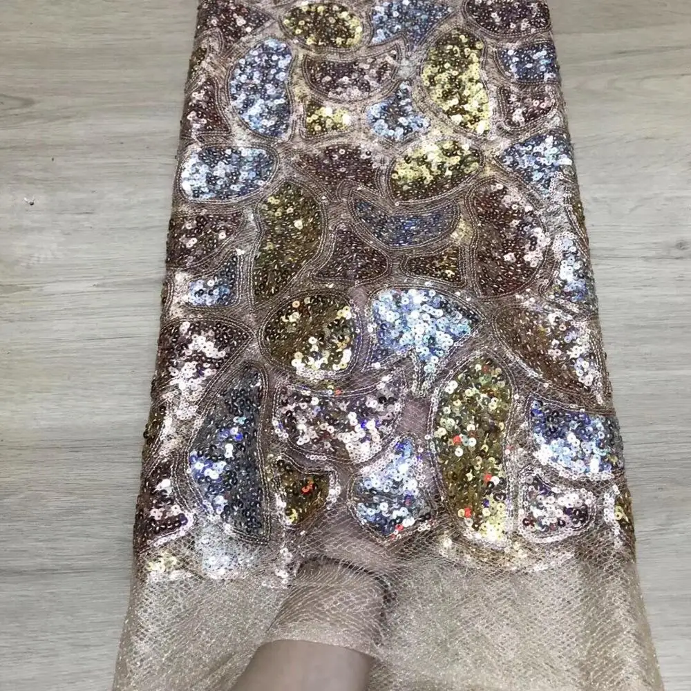 

top grade tulle lace with sequins African French fabric J-10407 embroidery cord lace fabric