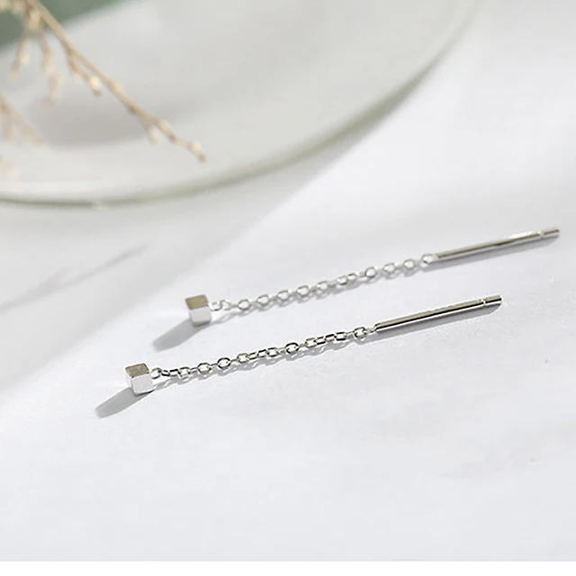Long Tassel Butterfly Drop Earrings Silver Color 2020 Fashion Hanging Women Earrings Summer Jewelry Girls Party Gift 1.41