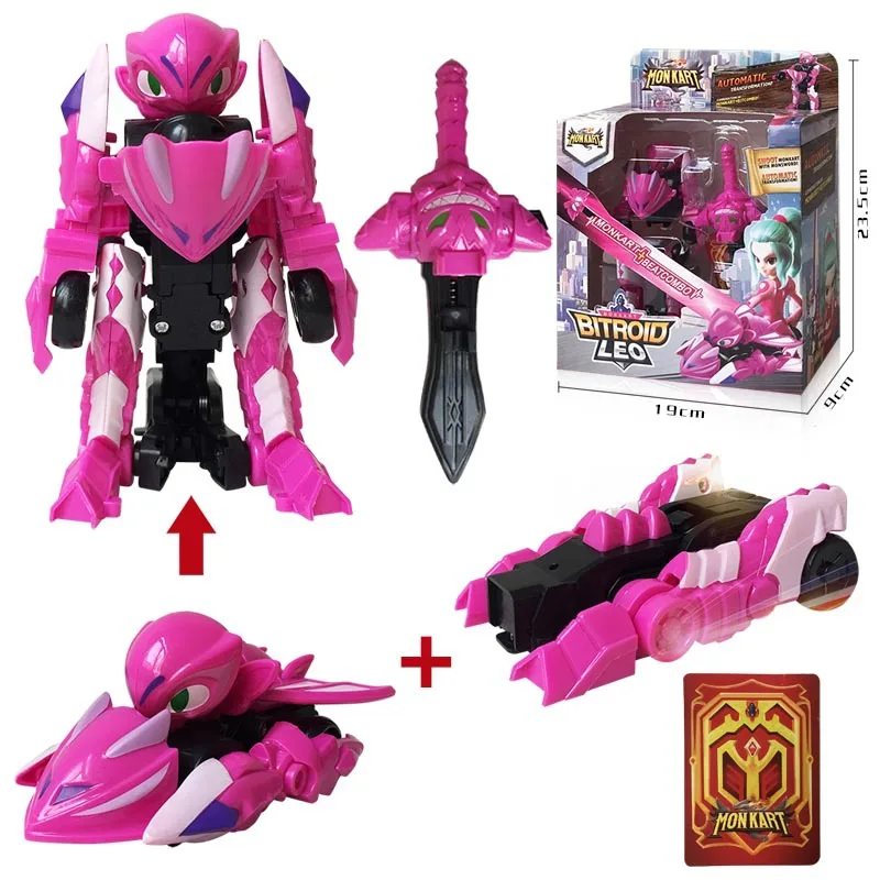 pink Робот-трансформер Monkart Bitroid Zero Draka Rarrken Leo Moncha Pixie Vasper Dante Car Игрушки для детей рождественские подарки - Цвет: pink