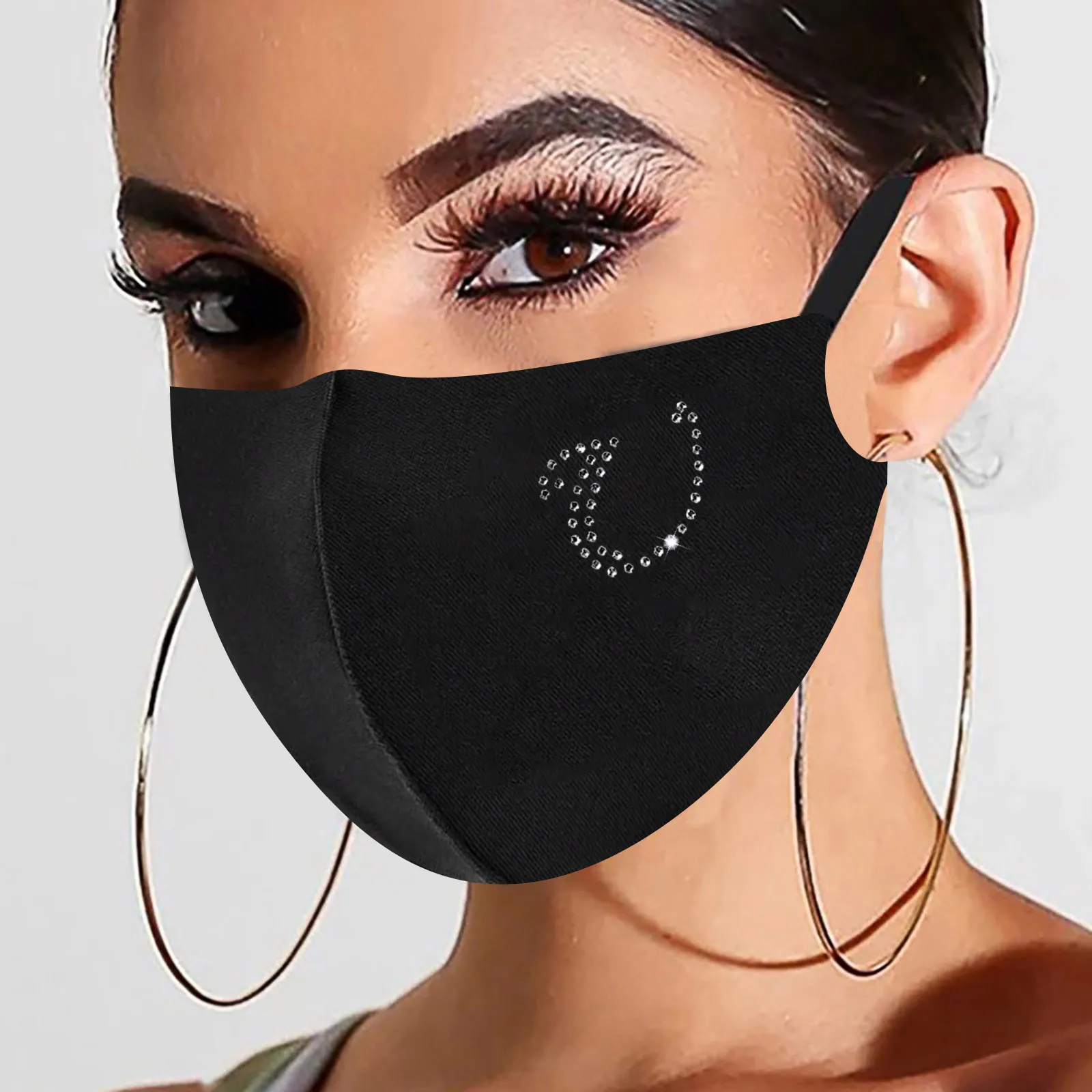 Fashion 26 Letter Print Masks Letter Ice Silk Cotton Mask Adult Washable Reusable Pm2.5 Protection Face Mask Black Mascarillas