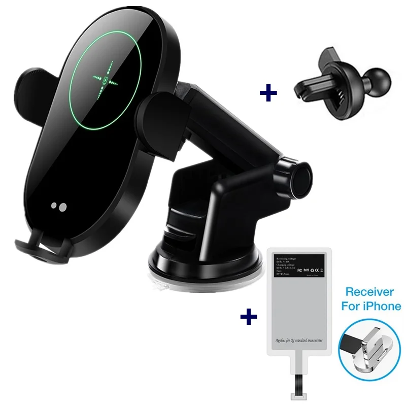 For Iphone Tongdaytech 15 Вт Qi автомобильное беспроводное зарядное устройство для Iphone 8 X XS 11 Pro MAX автомобильное крепление Быстрое беспроводное зарядное устройство для samsung S10 S9 S8 Plus - Тип штекера: For Iphone