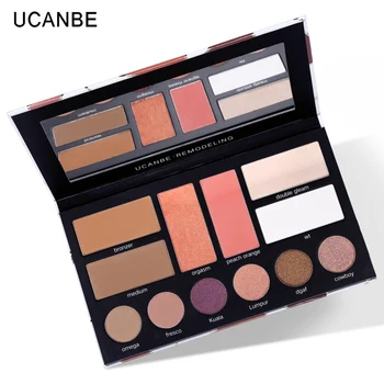

4 in 1 Face Synthetical Palette Eye Shadow Highlighter Bronzer Blush Disk Long-lasting Waterproof Facial Makeup