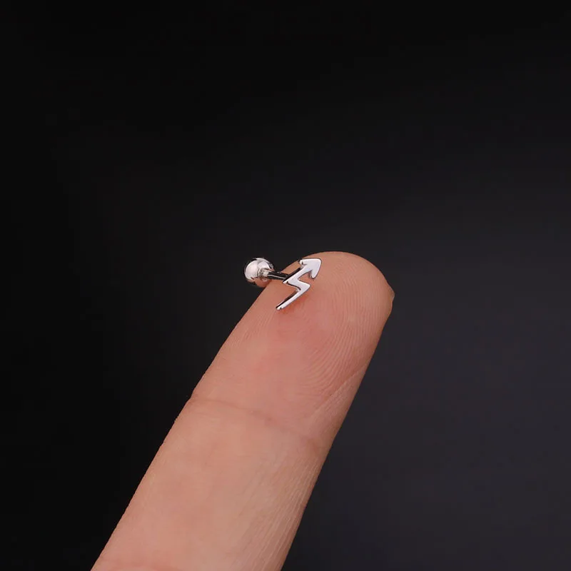 1Pc 925 Sterling Silver Barbell CZ Tragus Diath Cartilage Helix Rook Piercing Earring Ear piercing Women Fashion Jewelry-4