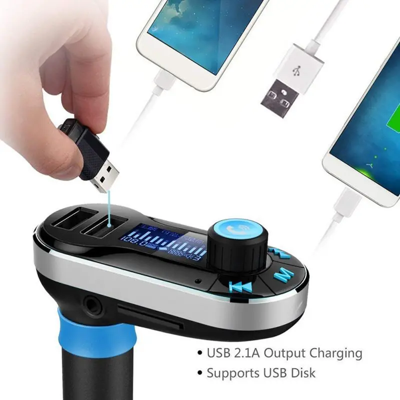 Автомобильное USB зарядное устройство MP3 плеер Bluetooth автомобильный комплект fm-передатчик беспроводной fm-модулятор аудио Громкая связь ЖК-экран Автомобильный Стайлинг