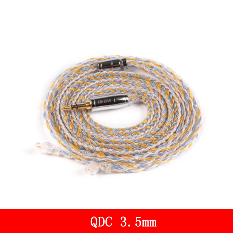 QDC AS10 ZSN 3.5MM 16 ядра Модернизированный посеребренный Медь кабель 2,5/3,5/4,4 мм с MMCX/2pin/QDC TFZ разъем для KZ ZS10Pro ZSN AS16 ZSX - Цвет: QDC AS10 ZSN 3.5MM