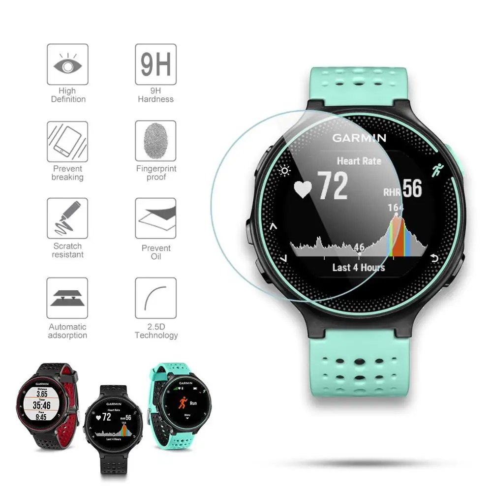 Для Garmin Forerunner 235 закаленное Стекло с уровнем твердости 9H 2.5D Премиум Экран Защитная пленка для часов Garmin 235/225/230/220/620/630 Смарт-часы