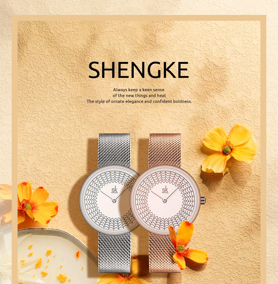 Shengke золотые часы женские креативные стальные женские сетчатые часы женские часы Relogio Feminino Montre Femme
