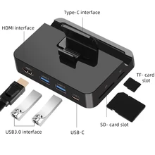 Multiport Hub Dock adapter USB C Type-C to HDMI 4K Charging Dock USB3.0 Multiport Hub Dock adapter SD/TF Card Reader Converter