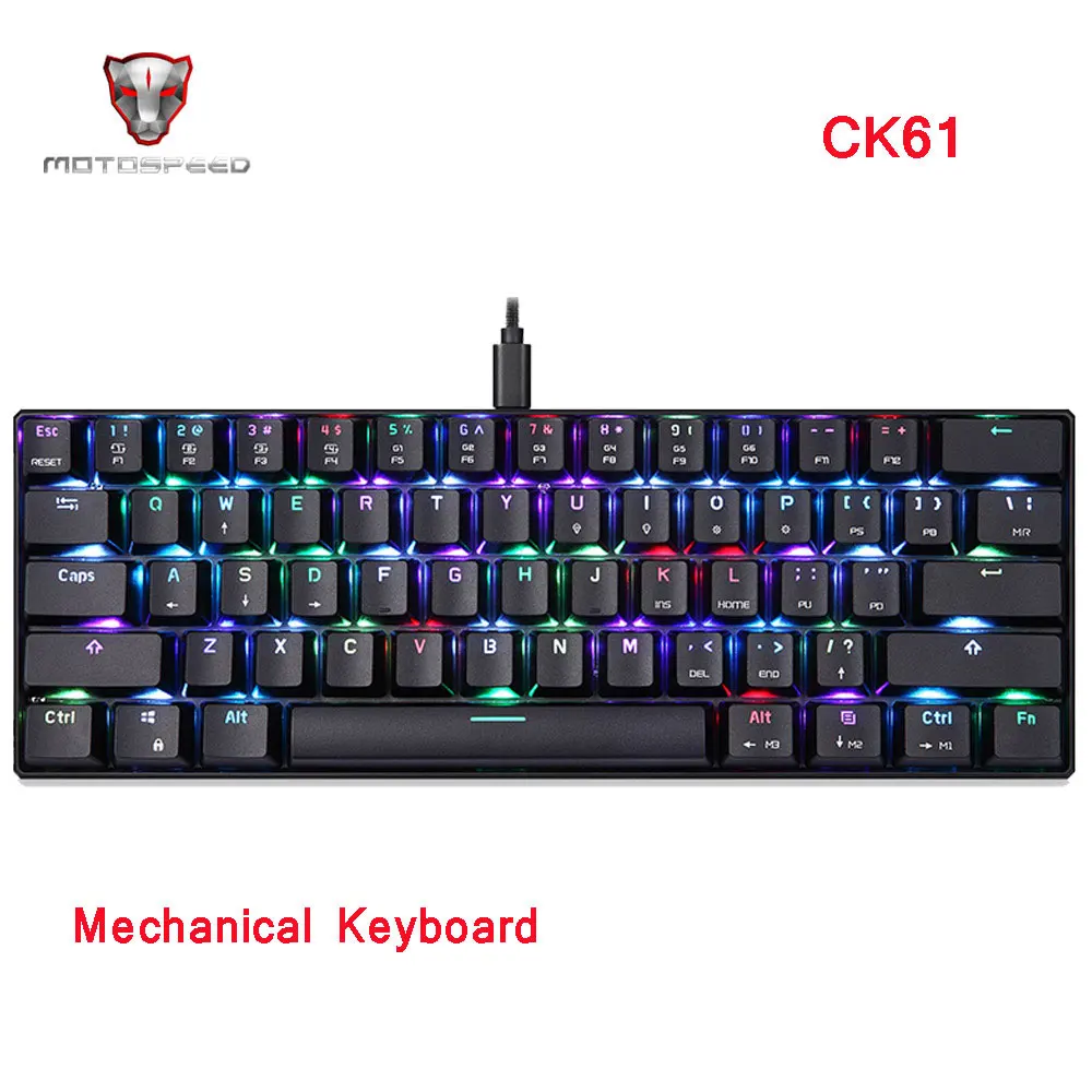 MOTOSPEED CK104 Gaming Keyboard Russian/English Mechanical Keyboard Blue/Red Switch Metal Key LED RGB/Backlit Keyboard for Gamer computer keypad Keyboards