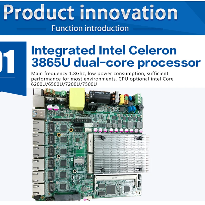 Intel 3865U Mini ITX низкая мощность DC 12V pfSense брандмауэр itx материнская плата с 6 портами