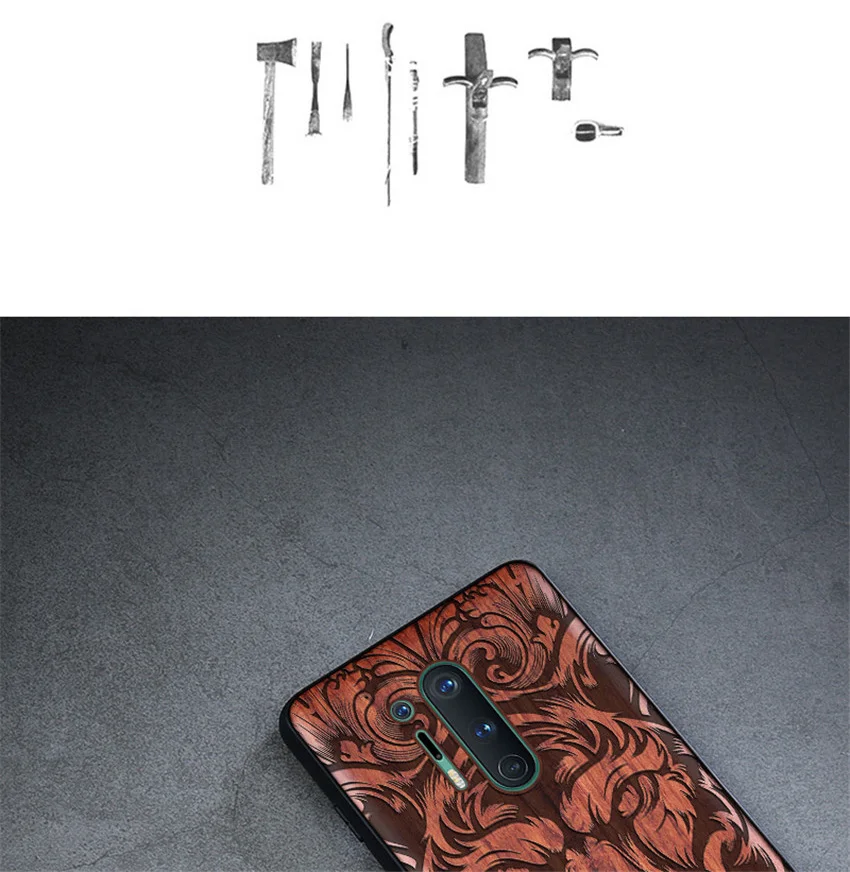 Carved Wood Case For OnePlus 8 Pro OnePlus 8 Shockproof Case TPU Bumper Cover For OnePlus 8 Case Wood Shell Oneplus 8 Pro (3)