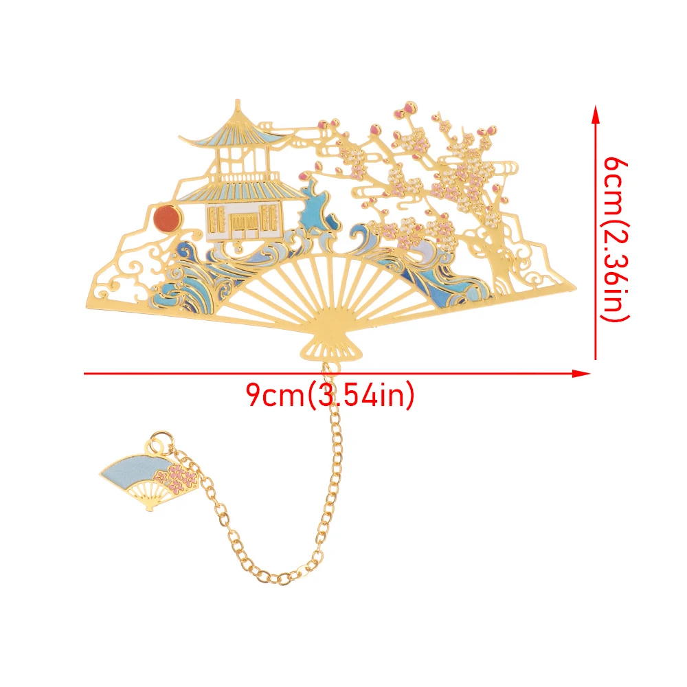 Metal Bookmark Chinese Style Brass Bookmark Tassel Pendant Retro Book Clip Student Gift