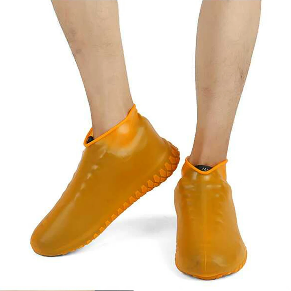 Силиконовые чехлы для обуви; водонепроницаемая обувь; дождевик; Нескользящие непромокаемые сапоги; нескользящие для походов; рыбалки; 1 пара - Цвет: orange